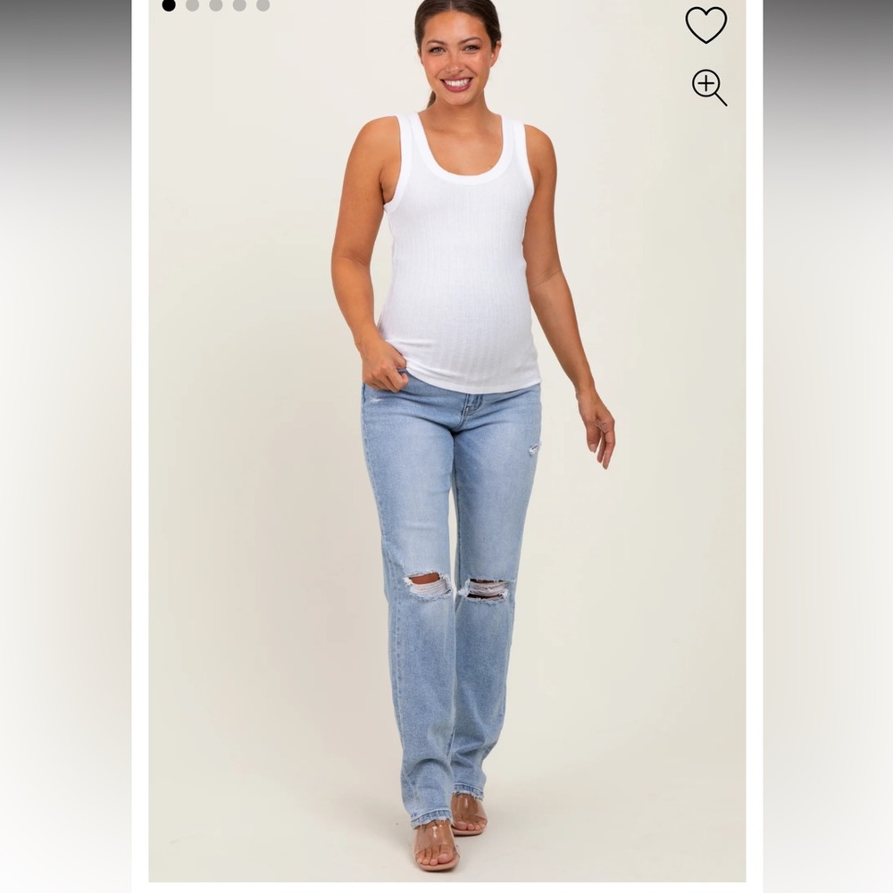 Pinkblush Light Blue Straight Leg Maternity Jeans